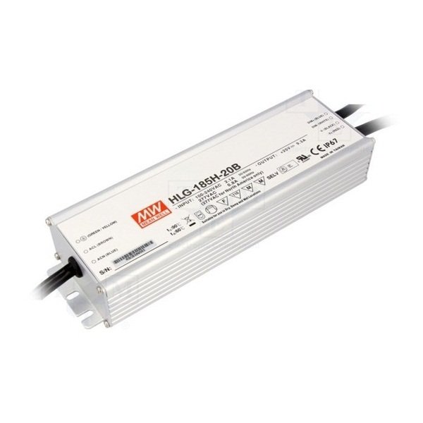 HLG-185H-20B 185W 20V/9.3A Sabit Voltaj Led Sürücü
