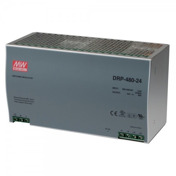 DRP-480-24 480W 24V/20,0A Monofaze Giriş SMPS
