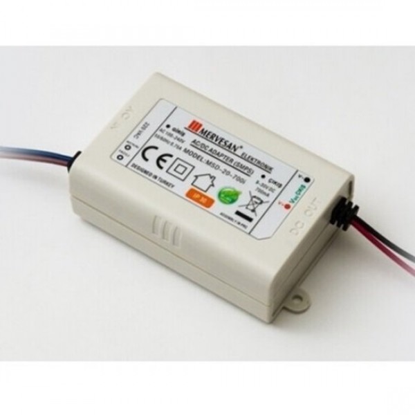 MSD-20-700İ 20W 3-30Vdc/700mA Sabit Akım IP30 Led Sürücü