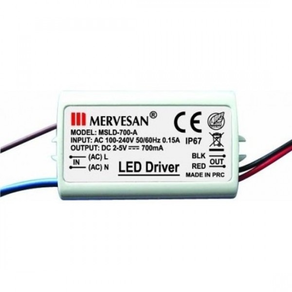 MSD-700 4.2W 2-5Vdc/700mA Sabit Akım IP67 Led Sürücü