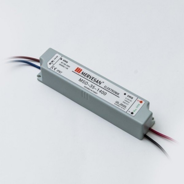 MSD-35-1400 35W 9-24Vdc/1400mA Sabit Akım IP67 Led Sürücü