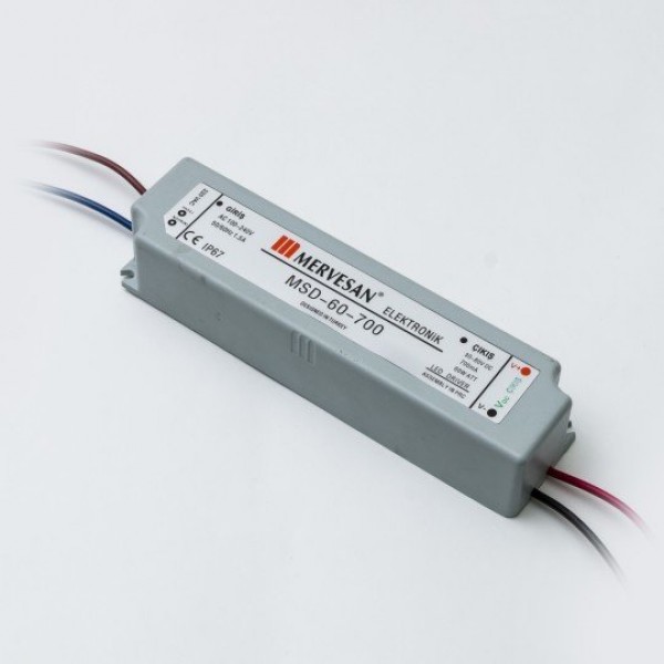 MSD-60-700 60W 40-80Vdc/700mA Sabit Akım IP67 Led Sürücü