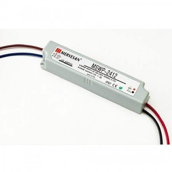 MSWP-24-12 24W 12Vdc/2A Sabit Voltaj IP67 Led Sürücü