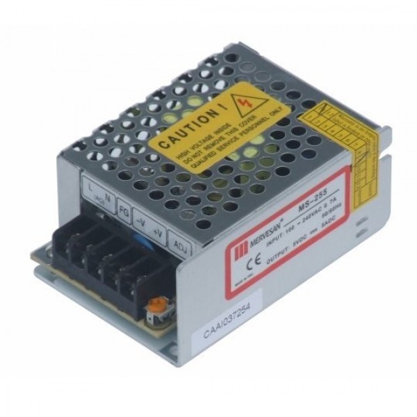 MS-25-5 25W 5Vdc/5A Metal Kasa AC/DC IP37 Adaptör