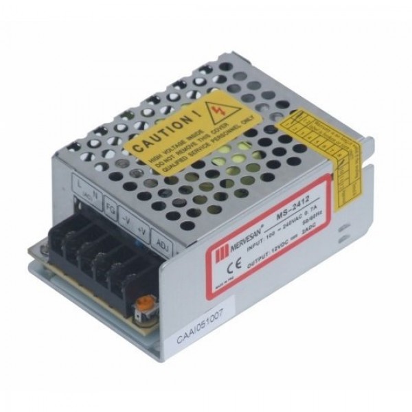 MS-24-12 25W 12Vdc/2A Metal Kasa AC/DC IP37 Adaptör