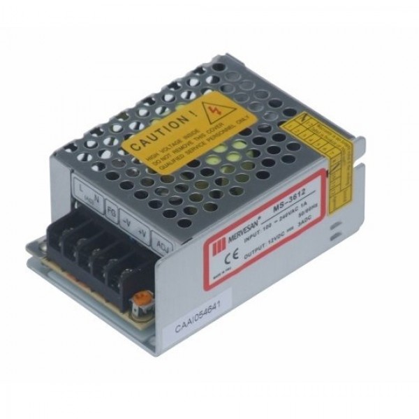 MS-36-12 36W 12Vdc/3A Metal Kasa AC/DC IP37 Adaptör