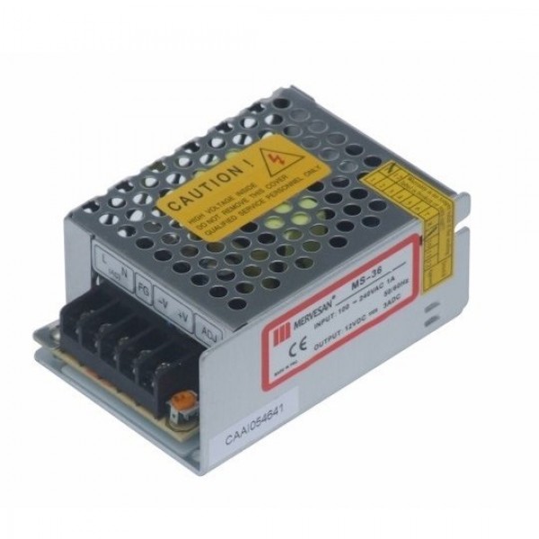 MS-36-24 36W 24Vdc/1.5A Metal Kasa AC/DC IP37 Adaptör