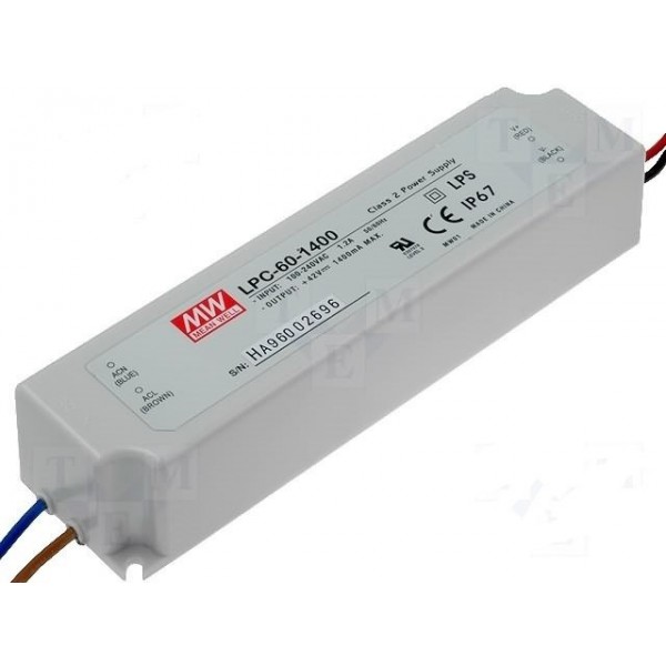 LPC-60-1400 59W 9~42V/1400mA Sabit Akım Led Sürücü